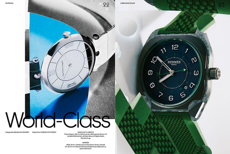 DOUGLAS MANDRY did a very nice and creative watch story for the first issue of the magazine UHREN &amp; SCHMUCK